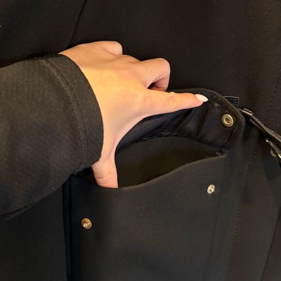 Zara Toggle Full Zipper Coat - Black - Women's S - Picture 6 of 7